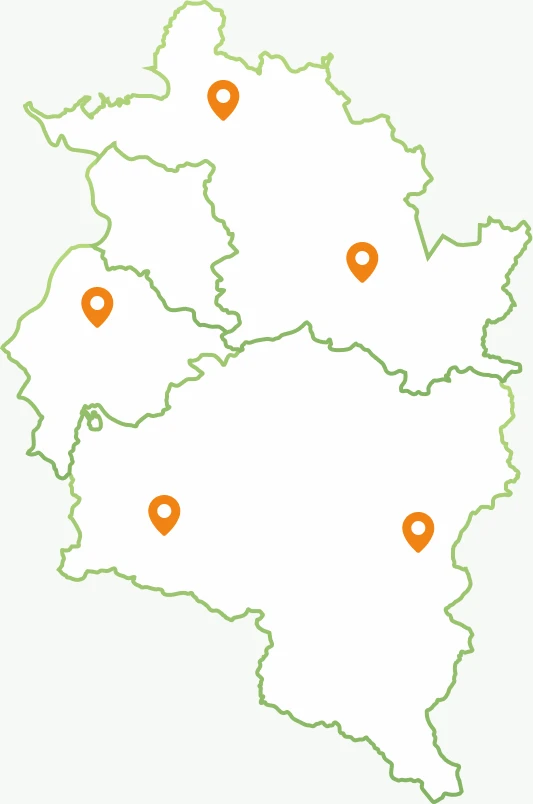Karte von Vorarlberg mit unseren Liefergebieten