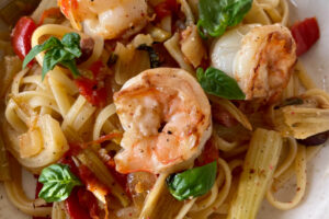 Garnelen-Pasta mit Fenchel und Tomaten