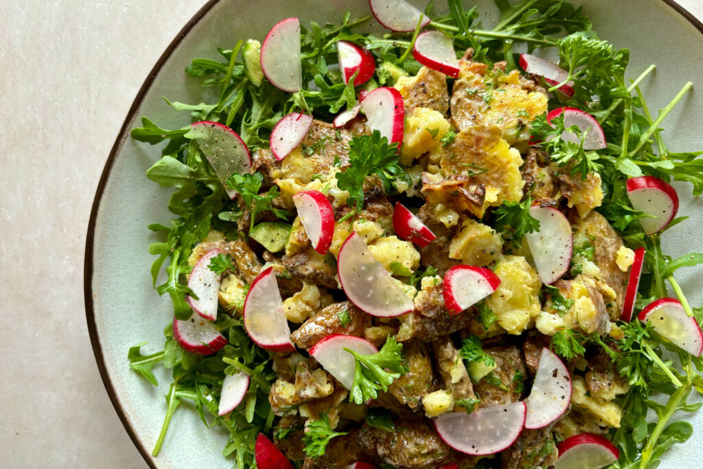 Ofengerösteter Kartoffelsalat mit Rucola
